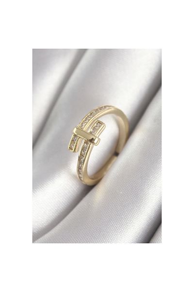 Marsilyan Brass Gold Color Zircon Stone Women's Ring - TJ-BYK3080
