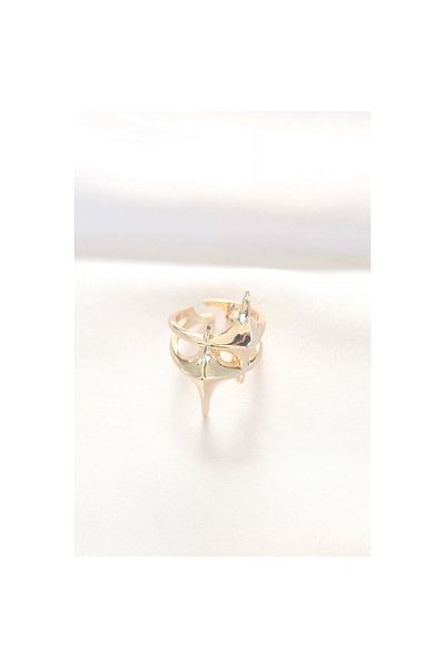 Marsilyan Star Model Gold Color Adjustable Ring - Tj-Byk3144