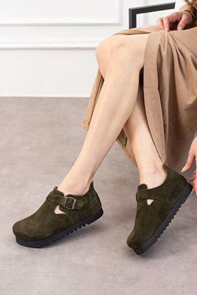 Uniqueqoop Oxford Hakiki Deri Mantar Taban Ortopedik Kadın Ayakkabı