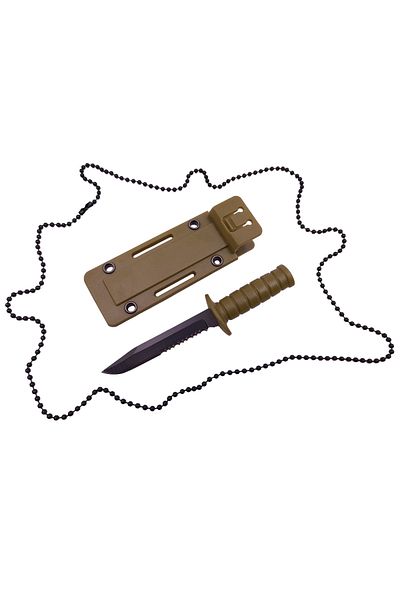 Depox Cuțit tactic de vânătoare IdeallStore®, Specialist militar, 10 cm, teacă de lanț inclusă