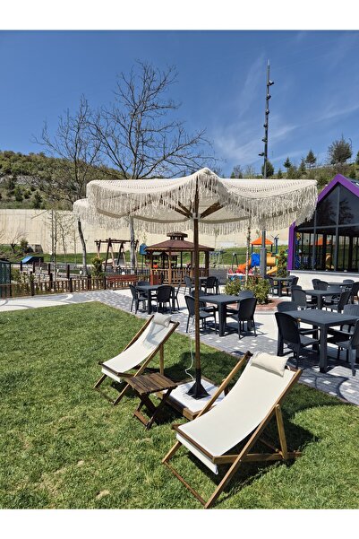 korkmaz orman ürünleri Ahşap Bahçe, Sahil, Plaj Şemsiye Makrome Şemsiye ( Aya...