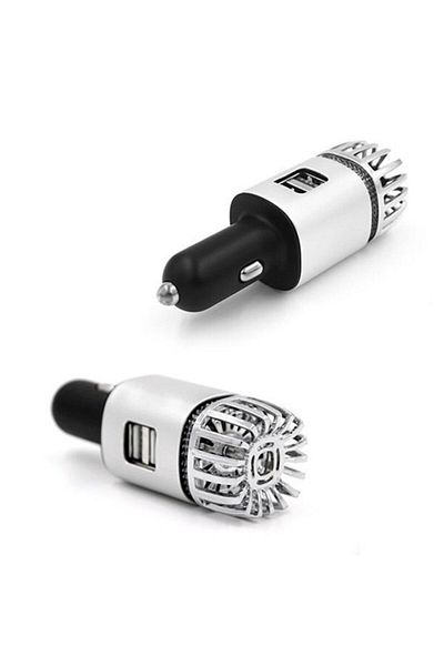 OEM Air purifier, 2-in-1, car charger, dual USB, for car, Black/Silver