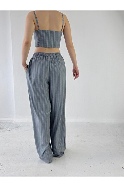 Retrobird Дизайн Штани з широким кроєм Жіночі Сірий