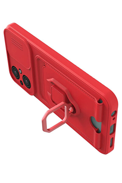 NewFace Xiaomi Poco M5 Case Zuma with Business Card and Ring Silicone - Red 1491231709