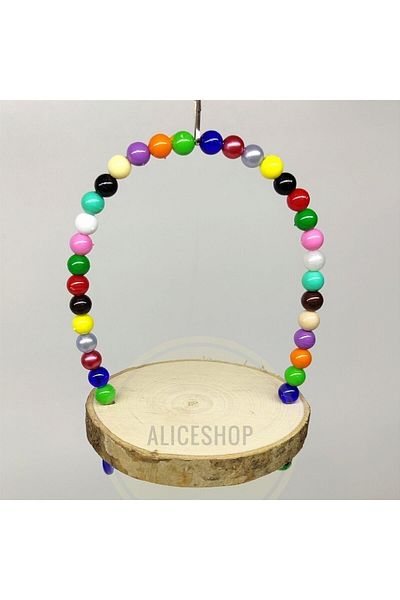 Alice Natural Wooden Swing Perch Toy Bird Toy