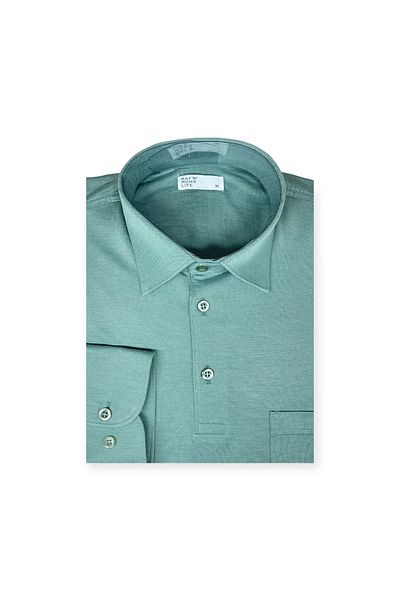 Sadık Collection Shirt Collar Long Sleeve and Buttoned Pocket Combed Cotton Sweater 6063