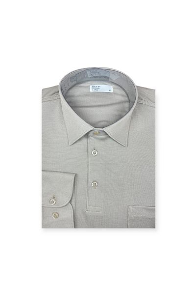 Sadık Collection Shirt Collar Long Sleeve and Buttoned Pocket Combed Cotton Sweater 6063