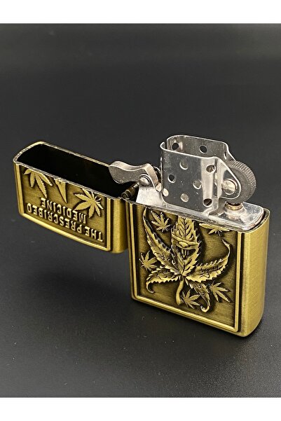 Ersoy Özel Seri Altın Sarısı Metalik Kabartmalı Benzinli Çakmak