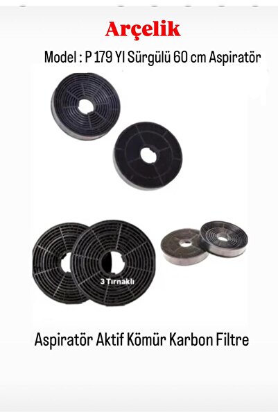 beratsogutma ARÇELİK UYUMLU P 179 YI SÜRGÜLÜ ASPİRATÖR KARBON FİLTRE
