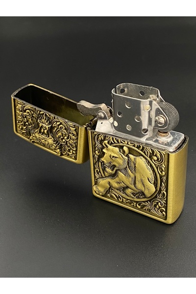 Ersoy Özel Seri Altın Sarısı Metalik Kabartmalı Benzinli Çakmak