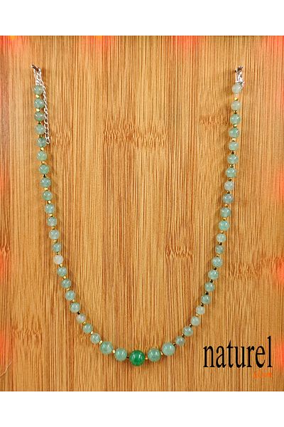 Naturel Tılsım Aventurine Natural Stone Choker Necklace