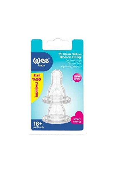 Wee Baby 378 2'Li Silikon Biberon Emziği Yoğun Akış No:3
