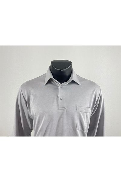 Sadık Collection Shirt Collar Long Sleeve and Buttoned Pocket Combed Cotton Sweater 6063
