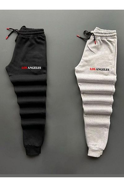 woonkey Unisex Black Oversized Los Angeles Printed T-Shirt Shorts Tracksuit 3 Pieces Set