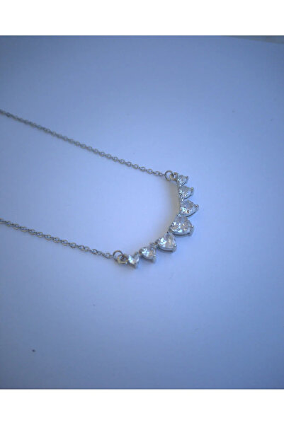 Srctech Zirkon Taşlı 7 Kalpli Çelik Kolye Sevgiliye Ve Özel Günlere Hediye, Hediye Kutulu