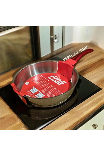 FMS Induction Multi-Purpose Steel Pan Red 24 cm