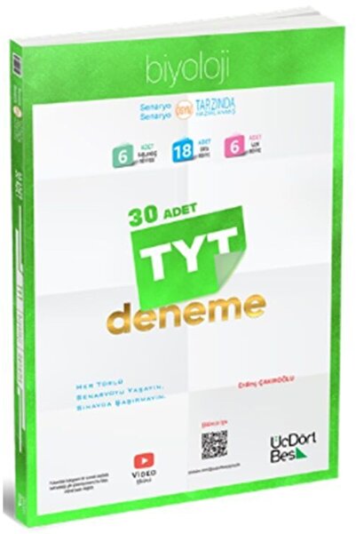 Üç Dört Beş Yayıncılık ÜçDörtBeş Yayınları TYT Biyoloji 30 Deneme