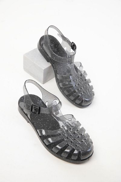 SOHO Schwarze Glitzer-Damensandalen 20547