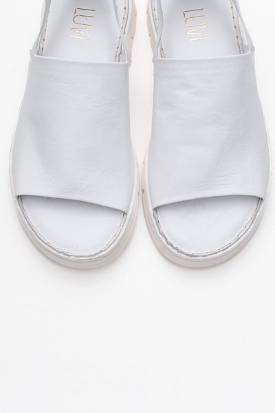 LuviShoes LONDOİ Sandale de damă elastice din piele naturală cu piele albă