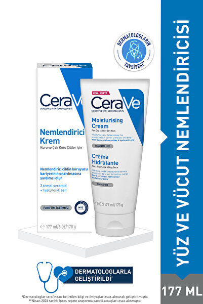 CeraVe Nemlendici Krem Kuru Ciltler Seramid Ve Hyalüronik Asit Içerikli 177 Ml