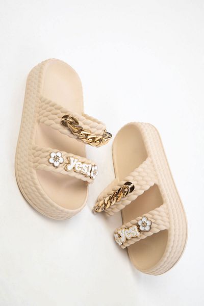 SOHO Beige Kinderhausschuhe 20576