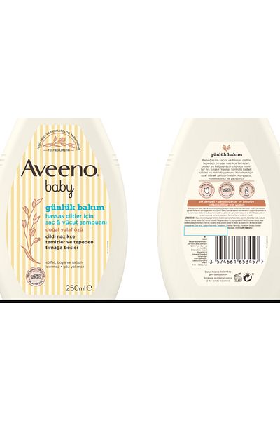 AVEENO Baby daily care hair and body shampoo for sensitive skin + trial size gift