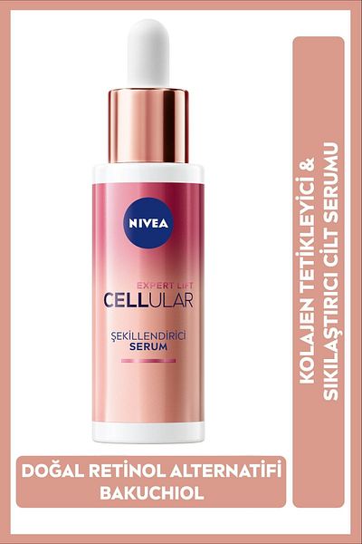 NIVEA Cellular Expert Lift Serum 30ml, Natural Retinol Alternative Bakuchiol, Collagen Trigger