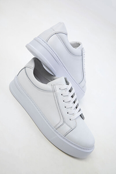 SOHO Fehér, valódi bőrből készült férfi tornacipő 20104