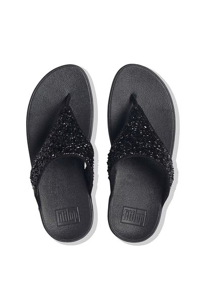 Fitflop Lulu Shimmerfoil Toe-Thongs - All Black