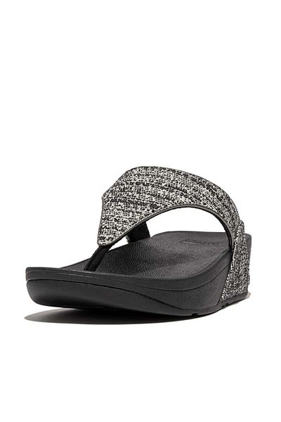 Fitflop Lulu shimmerweave toe-post sandals - black mix