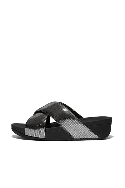 Fitflop شرائح لوسترا كروس - رمادي وأسود
