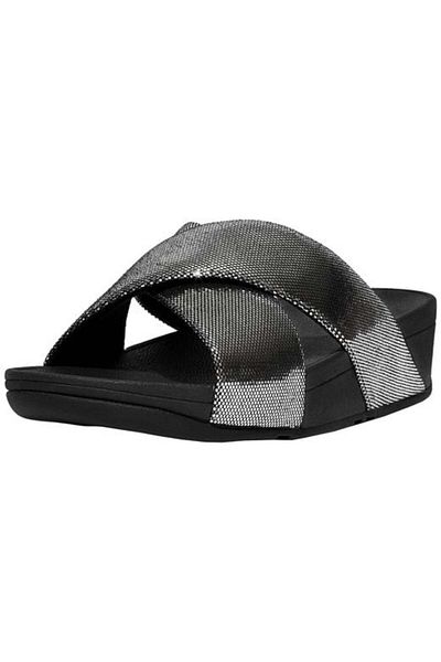 Fitflop شرائح لوسترا كروس - رمادي وأسود