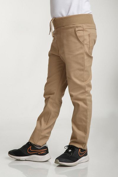Nacar Ribbed Waist Elastic Canvas School Trousers