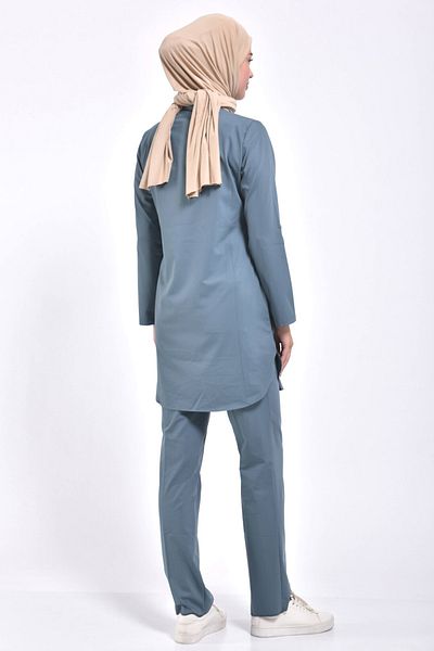 Owlet Medikal Costum Hijab Lycra Albastru Antracit