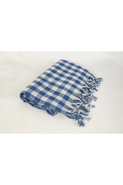 made by sade Mavi Kareli Piknik Örtüsü Sofra Bezi 160x160cm