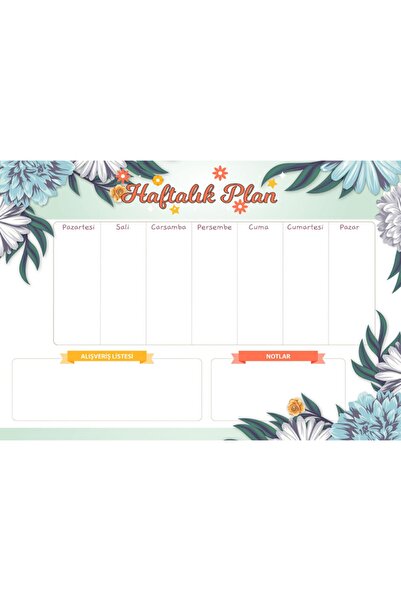 Magnet Serisi مغناطيس ثلاجة مخطط أسبوعي A3