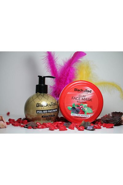 Black Red Peel-Off Gold Spot Cleansing Mask + Clay Face Mask - Skin Cleansing Set