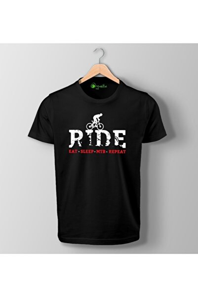 SCUBAPROMO Organikse Eat Sleep Mtb Repeat Unisex μπλουζάκι με στάμπα