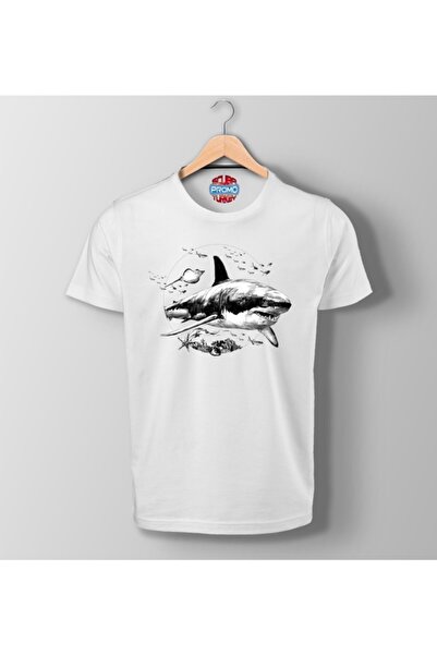 SCUBAPROMO Μαύρο μπλουζάκι με στάμπα Shark