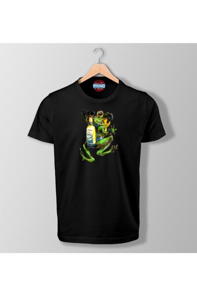 SCUBAPROMO تي شيرت أسود مطبوع عليه ضفدع الغوص