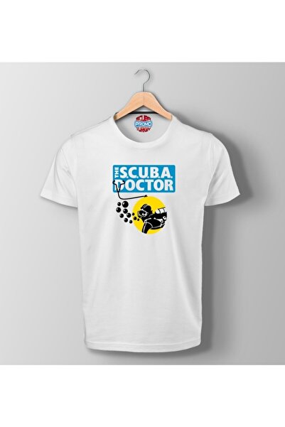 SCUBAPROMO Bela majica sa printom Scuba Doctor