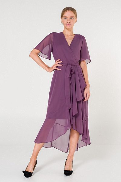 SpringStore Rochie din șifon cu volane lavandă