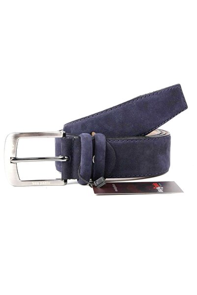 Bay Pablo F42 Navy Blue Genuine Leather Nubuck Men's Belt