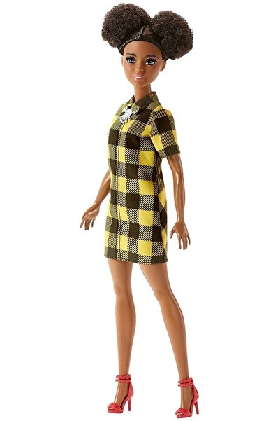 Barbie Büyüleyici Parti Bebekleri Sarı Siyah Ekose Elbiseli Fjf45