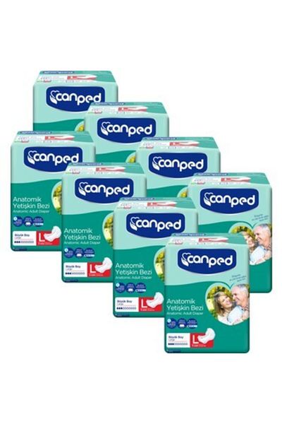 Canped Adult Anatomical Patient Diapers Normal Large Large (8*8=64 Pieces)
