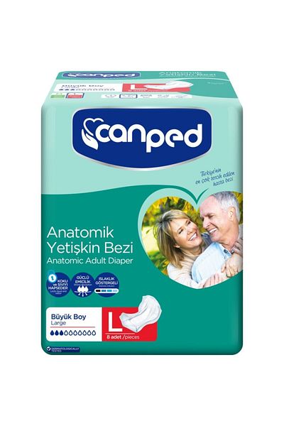 Canped Adult Anatomical Patient Diapers Normal Large Large (8*8=64 Pieces)