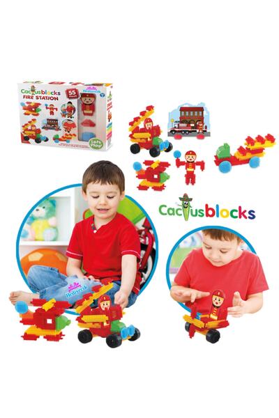 hediyecik Eğitici Ve Yaratıcı Itfaiye Figürlü Kaktüs Bloklor Yapı Oyuncak Seti 55 Parça