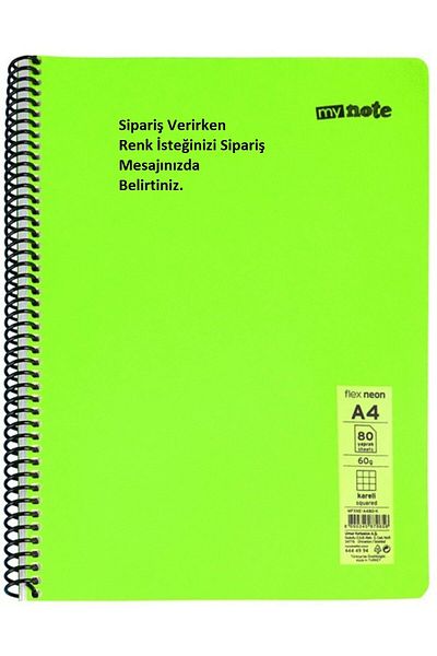 Mynote A4 Flex PP Spiral Plastic Cover Notebook 60 Sheets Checkered