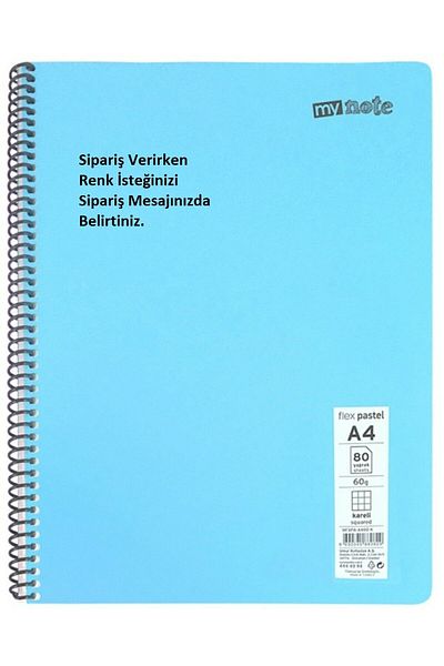 Mynote A4 Flex Up Spiral Plastic Cover Notebook 100 Sheets Checkered