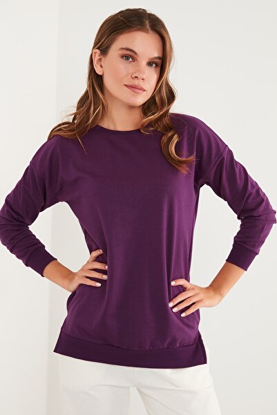 Lela Bavlnené tričko Crew Neck Basic Knitted Sweat Dámske tričko 5863569